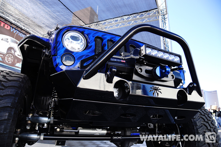 2014 SEMA All Out Off-Road Purple-Blue Flame / Black Jeep JK Wrangler  Unlimited