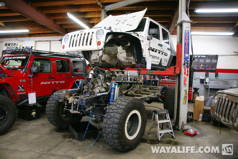Moby Jeep JK Wrangler body off frame for LS swap