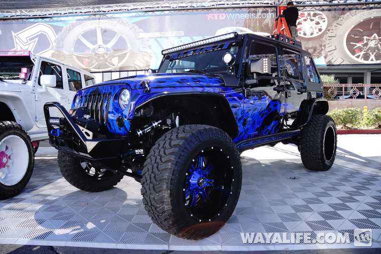 2014 SEMA All Out Off-Road Purple-Blue Flame / Black Jeep JK Wrangler  Unlimited | WAYALIFE Jeep Forum